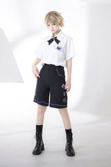 White Enjoy Coffee Print Ouji Fashion Lolita Blouse - Product - 4