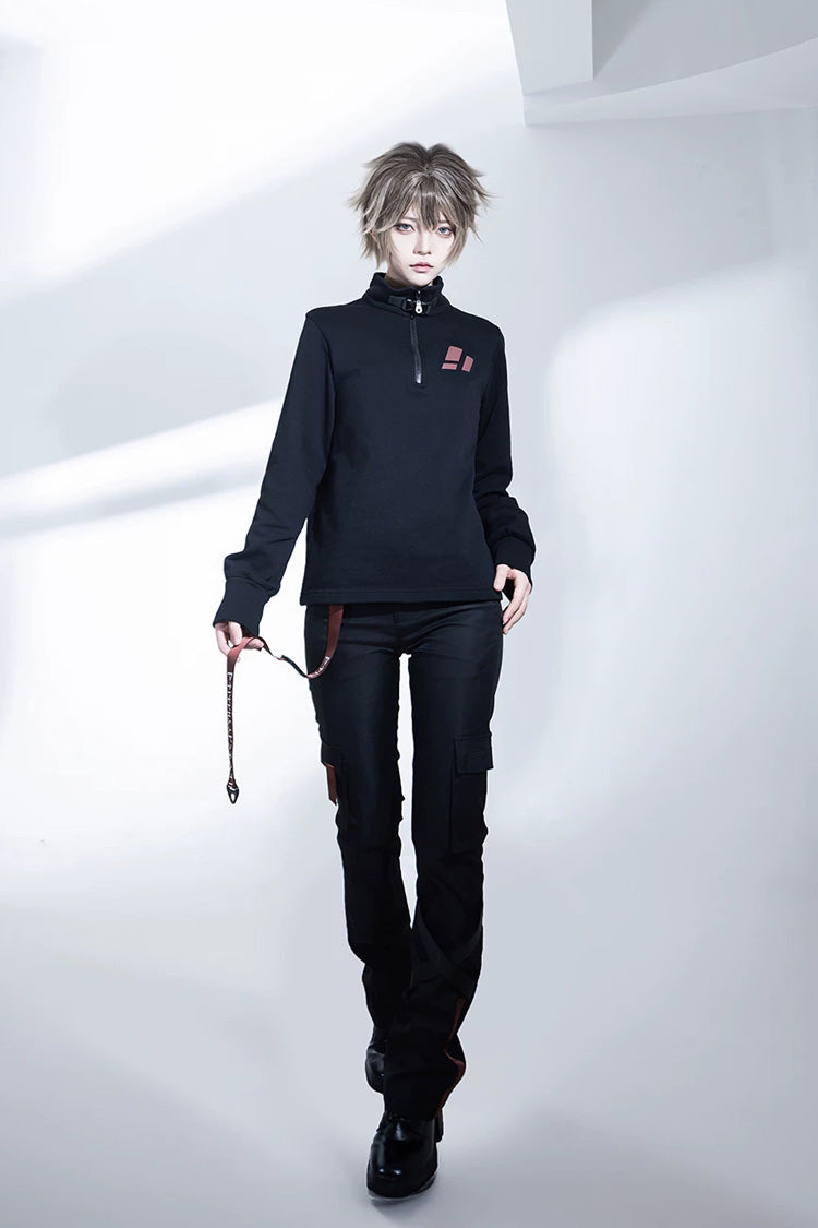 Black [Nameless Blade] Stand Collar Long Sleeves Gothic Prince Ouji Lolita Pants Set - Product - 11