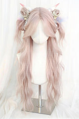 Light Purple Pink Eight Bangs Long Curly Sweet Lolita Wigs - Light-Purple-Pink - 1