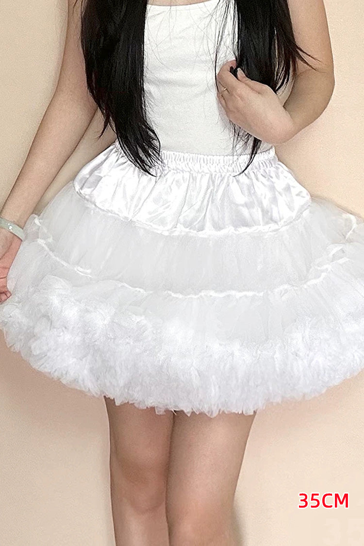 White Violent Boneless Sweet Lolita Long Petticoat - White(35CM) - 4