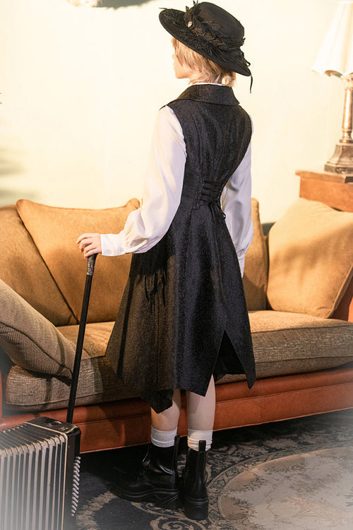 Black Princess Chronicles Burn To Ash Female Gothic Ouji Lolita Long Vest - Product - 5