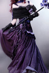 Purple [Mysterious Nocturne] Embroidery Bowknot Lace Classic Vintage Elegant Gorgeous Lolita Jsk Dress - Product - 8