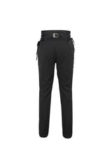 Black Lace Trim Embellished High Waisted Men's Gothic Pants - Product - 7