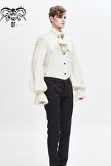 White Lace Jacquard Men's Gothic Bow Tie - Product - 7