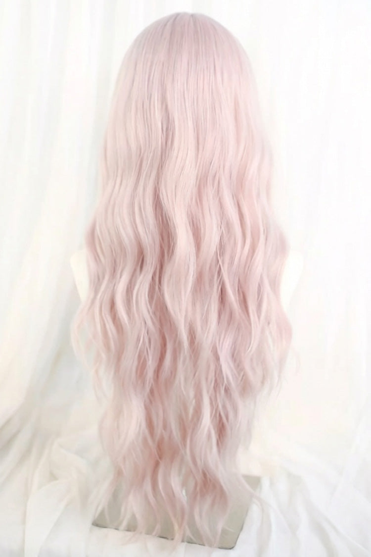 Light Purple Pink Eight Bangs Long Curly Sweet Lolita Wigs - Product - 2
