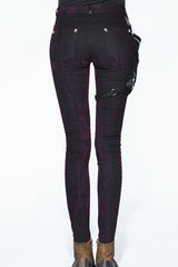 Black Distressed Right Side Detachable Bag Women's Punk Pants - Product - 9
