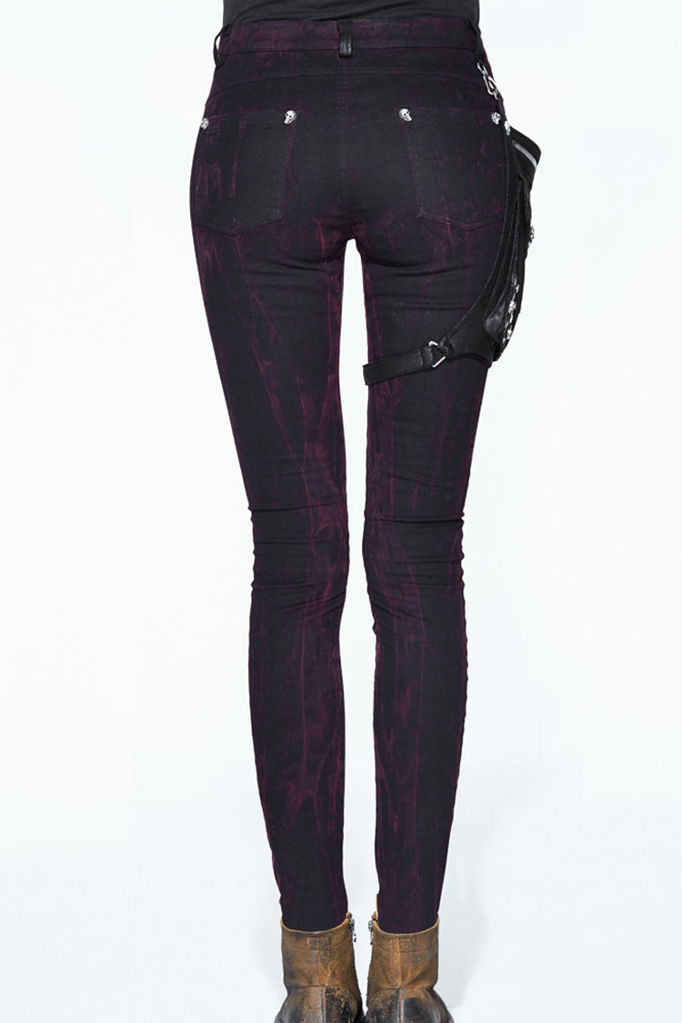 Black Distressed Right Side Detachable Bag Women's Punk Pants - Product - 9