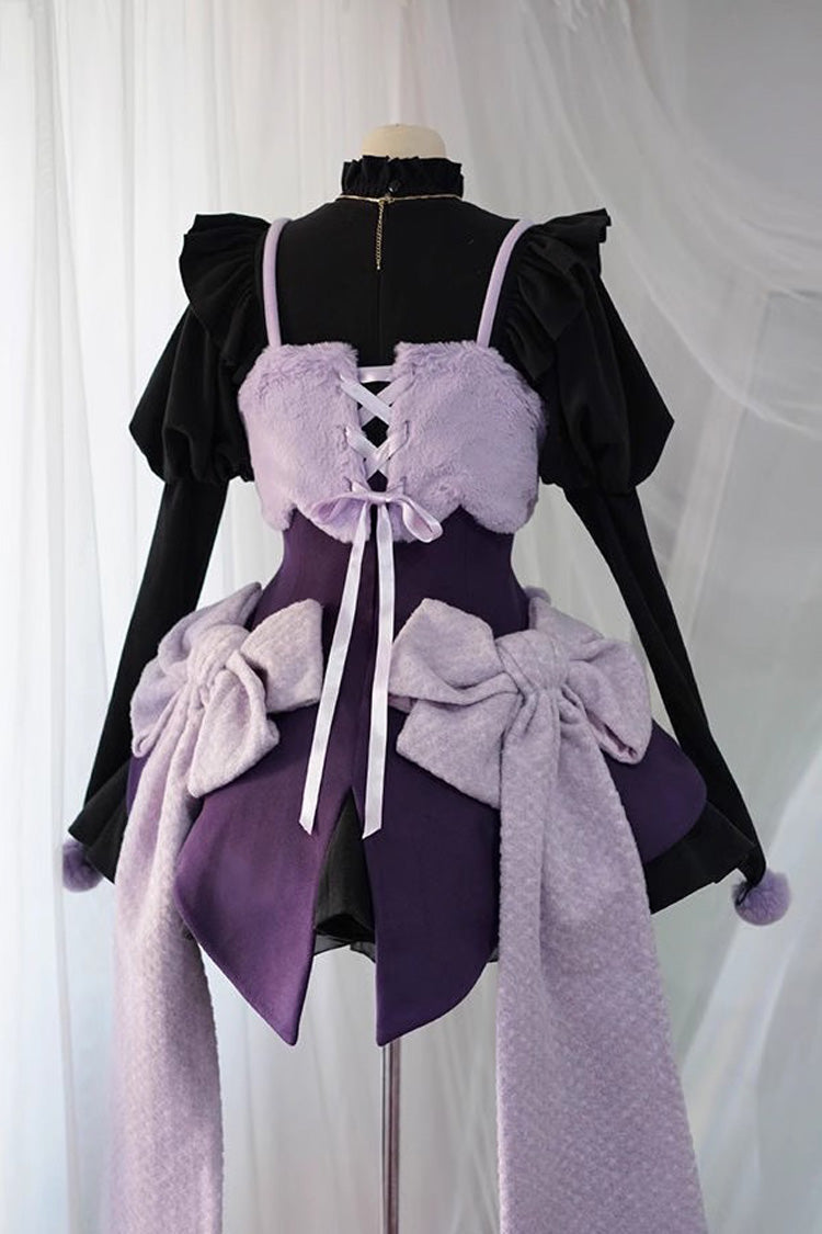 Stand Up Collar Long Sleeves High Waisted Thickened With Vest Sweet (Dress Only) detail view 9