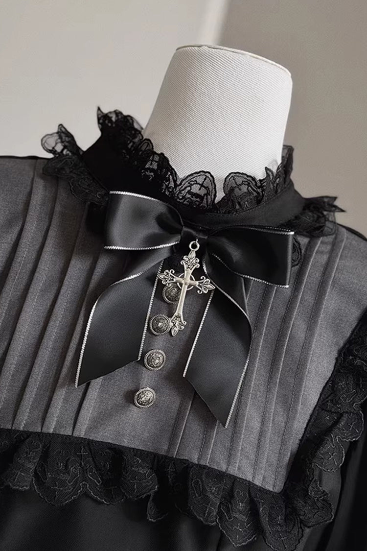 Black [Rules of the Otherworld] Long Sleeves Gothic Ouji Lolita Shorts Coat Set - Product - 8