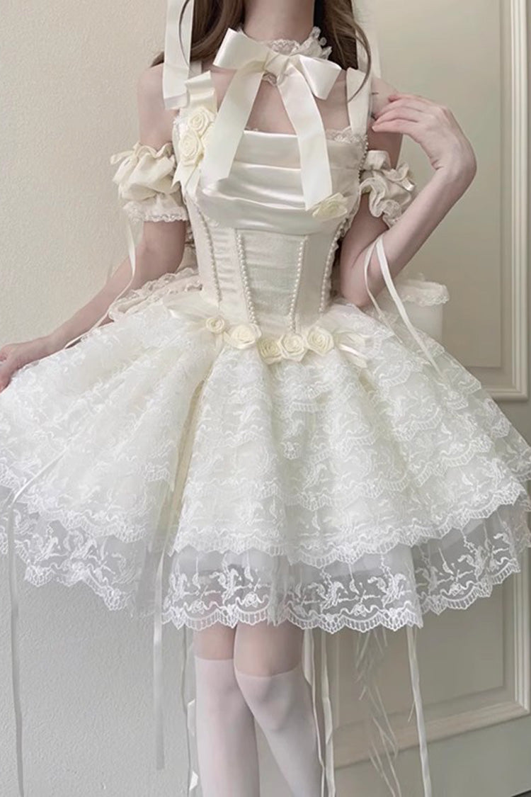 Ivory Angel Sweetheart Multi-Layered Lace Sweet Princess Ballet Lolita Dress - Product - 10