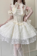Ivory Angel Sweetheart Multi-Layered Lace Sweet Princess Ballet Lolita Dress - Product - 10