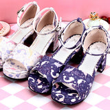 Dreamy Cute Fish Printing Round toe Sweet Lolita Sandals - Product - 5