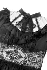 Black Short Puff Sleeves High/low Multi-Layered Women's Gothic Chiffon Dress Wedding Dress - Product - 12