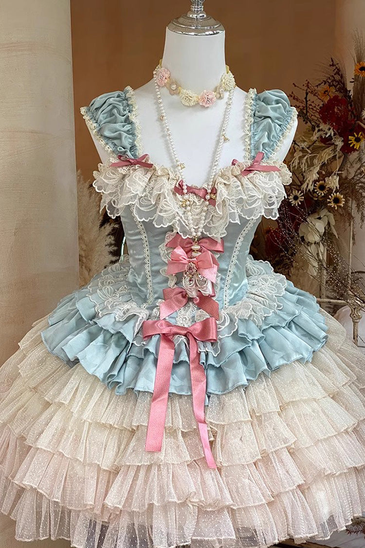 Love God Girl Romantic Ballet Style Multi-layer Ruffle Sweet Princess Lolita Dress 2 Colors - Product - 4