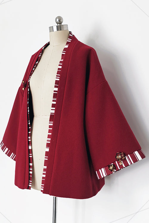 Red Original Lily Rabbit Wide Sleeves Ouji Lolita Coat - Product - 2