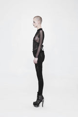 Black Lace-Up Slim Buckled Women's Punk Cool Girdle - Product - 4