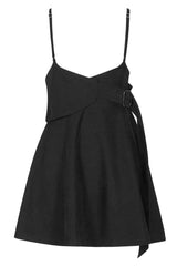 Black Casual Strap Buckle High Waist Women's Steam Punk Dress - Product - 5