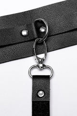 Black Adjustable Faux Leather Waist and Leg Men's Steampunk Harness - Product - 8