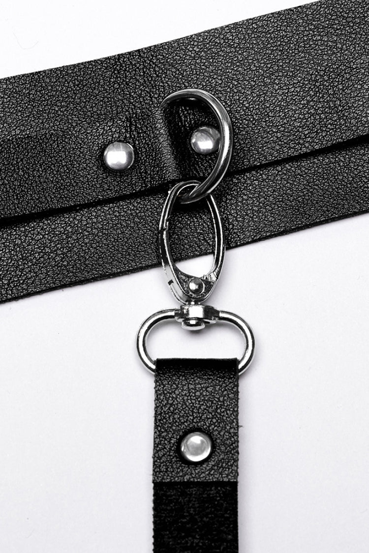 Black Adjustable Faux Leather Waist and Leg Men's Steampunk Harness - Product - 8