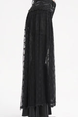 Black Crochet Lace Mesh Women's Gothic Pants - Product - 11
