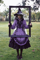 Point Manor Solid Color Stand Collar Long Sleeves Multi-layer Ruffle Gothic Lolita Dress 5 Colors - Product - 12