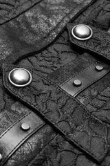 Black Stand Collar Sleeveless Buckle Men's Punk Vest - Product - 7