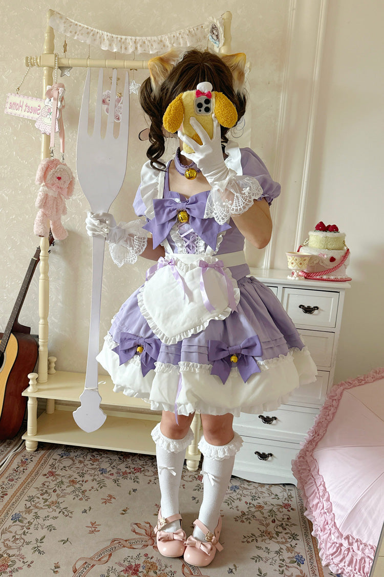 Bell Meow Ruffle Bowknot Sweet Lolita Skirt Set 5 Colors - Product - 6