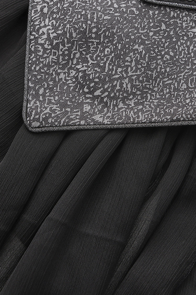 Silver [Eternal Dislocated Boundary] Sleeveless Lace Slim Gothic Elegant Prince Handsome Lolita Long Coat - Product - 6