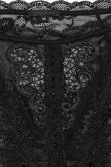Black Off Shoulder Ruffle Sheer Women's Gothic High/low Prom Dress - Product - 5