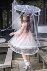 Pink Sleeveless Ruffle Embroidery Sweet Chinese Style Princess Lolita Jsk Dress - Product - 6