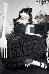 [Love Feather] Multi-Layered Hanayome Bowknot Lace Sweet Gorgeous Lolita Jsk Dress 4 Colors - Product - 10