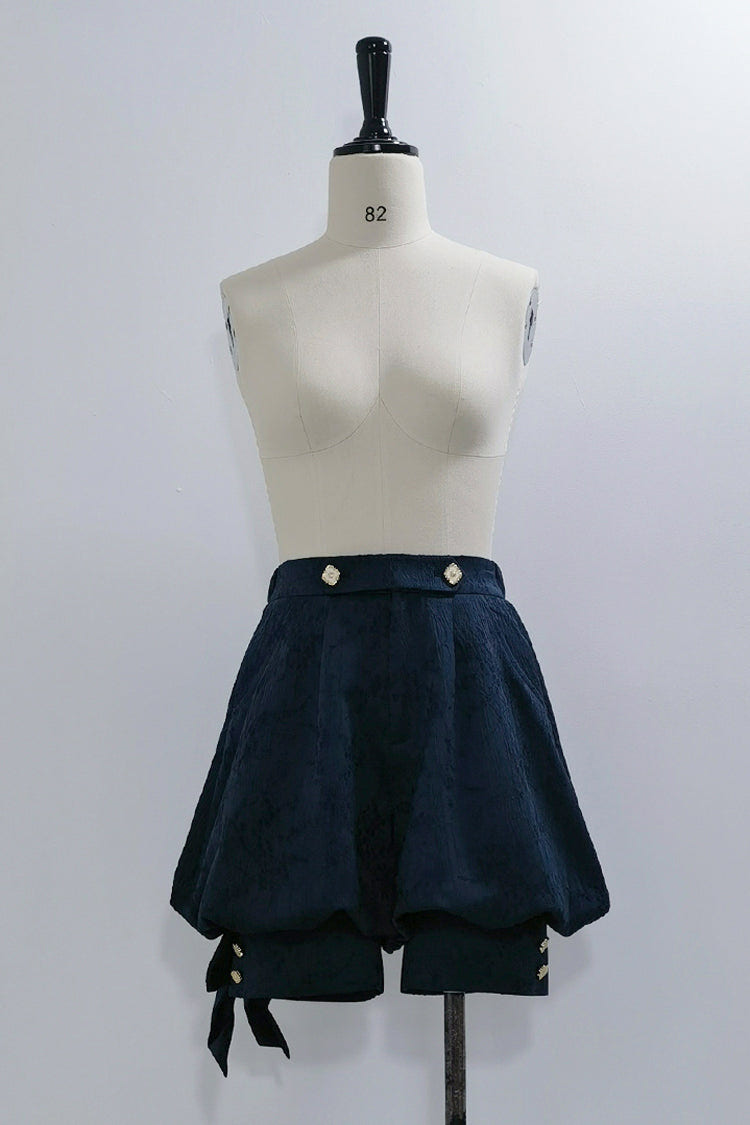 Blue [Rabbit Hunt] Bowknot Vintage Prince Ouji Lolita Shorts - Blue - 1