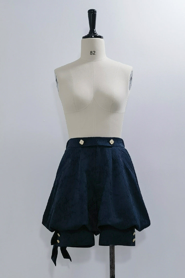 Blue [Rabbit Hunt] Bowknot Vintage Prince Ouji Lolita Shorts - Blue - 1