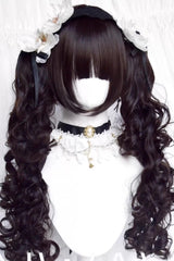 Black Multi-Layered Roman Curl Twin Tails Sweet Lolita Wig - Product - 6