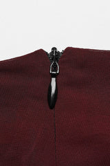 Black/Red Rivet Split Women's Gothic Skirt with Belt - Product - 8
