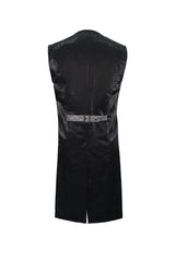 Gray Fashion Vintage Print Non-Stretch Fit Mid-Century Men's Gothic Tuxedo Vest - Product - 8