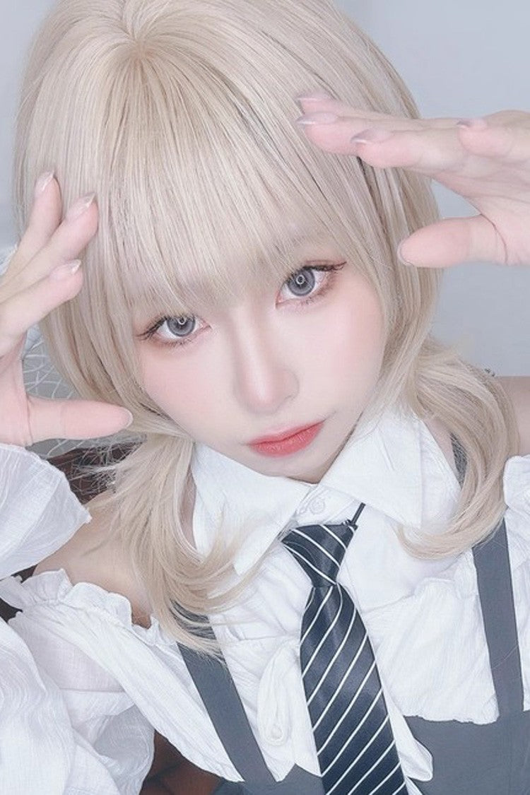 Outward Curl Light Wispy Bangs Sweet Lolita Wig 2 Colors - Product - 4