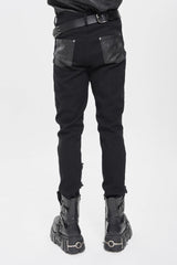 Black Ripped Buckle Straps Men's Punk Pants - Product - 7