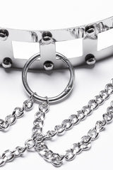 Silver Women's Punk Studded Metal Chain Belt - Product - 7
