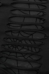 Sleeveless Stitching Spider Web Ripped Women's Gothic Dress 3 Colors - Product - 8