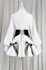 White [Star Gate] Palace Style Ruffle Bowknot Gothic Lolita Fishtail Skirt 2 Versions - Product - 8