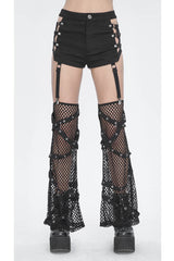Black Side Cutouts Womens Steampunk Shorts - Product - 2