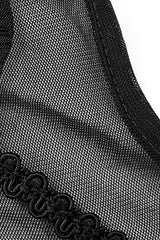 Black High Collar Sleeveless Stitching Lace Lace-Up Mesh Women's Gothic T-Shirt - Product - 6