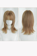 Chestnut Linen Wolf Cut Samurai Style Clavicle‑Length Sweet Lolita Full Wig - Product - 6