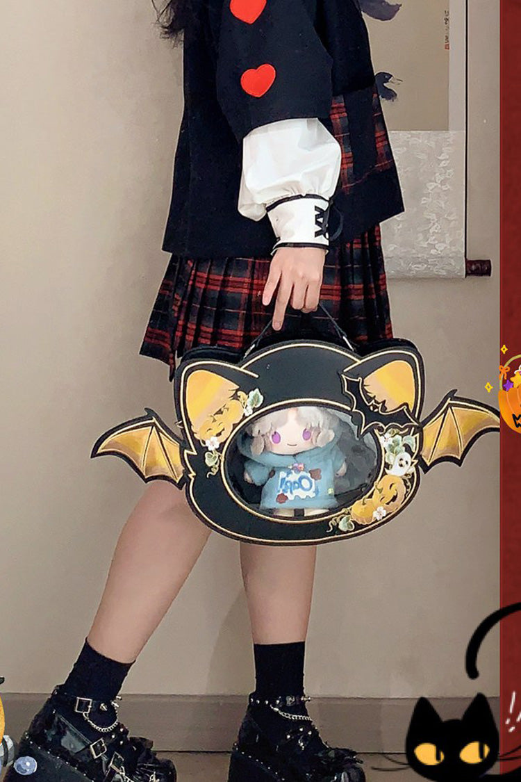 Black Devil Pumpkin Embroidery Gothic Vintage Lolita Bag - Product - 5