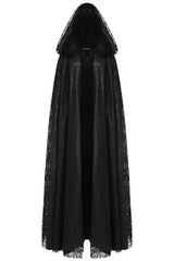 Black Hooded Hollow Womens Gothic Cloak Cape Long Coat - Product - 8