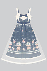 Blue Chiffon Flower Wedding Wearing Veil Princess Sweet Lolita JSK Dress - Product - 6