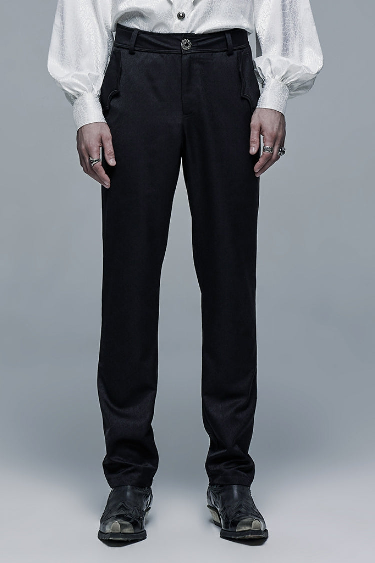 Bat Pocket Decoration Men's Gothic Pants 2 Colors - Black - 1