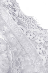 White Sleeveless High/Low Multi-Layered Jacquard Lace Lace-Up Women's Gothic Slip Wedding Graduation Dress - Product - 20