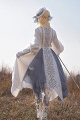 White Mermaid Bone Embroidery Ouji Fashion Handsome Lolita Vest - Product - 5